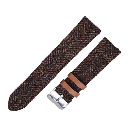 BBPLWEEA YingYou Echtes Leder Uhrenarmband 18mm 20mm 22mm Vintage Schnellverschluss Armband For Männer Frauen Weben Uhrenarmbänder(Brown,22mm) von BBPLWEEA