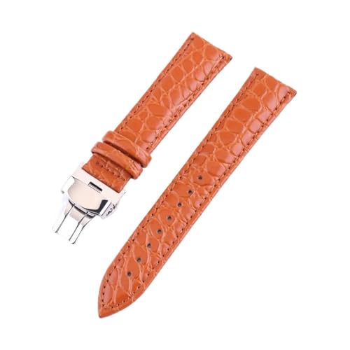 BBPLWEEA YingYou Echtes Lederarmband 12 13 14 15 16 17 18 19 20 21 22 24 mm Uhrenarmband mit Schmetterlingsschnalle(Brown,16mm) von BBPLWEEA