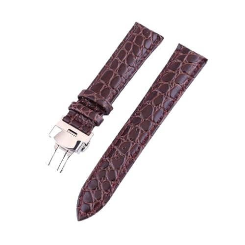 BBPLWEEA YingYou Echtes Lederarmband 12 13 14 15 16 17 18 19 20 21 22 24 mm Uhrenarmband mit Schmetterlingsschnalle(Coffee,12mm) von BBPLWEEA