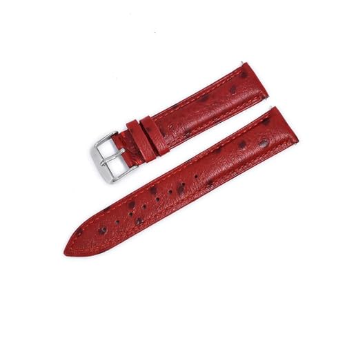 BBPLWEEA YingYou Echtes Lederarmband 18 Mm 20 Mm 22 Mm, Weiches Schnellverschluss-Lederarmband, Blau, Schwarz, Rot, Braun, Armbanduhrenarmband(Dark Red,20mm) von BBPLWEEA