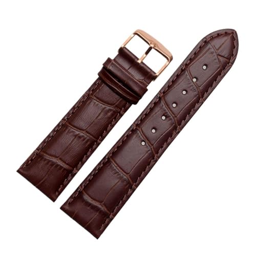 BBPLWEEA YingYou Echtleder-Uhrenarmband For Damen Und Herren, Kompatibel Mit Armani AR1945 1946 AR2500 2502 1981, Rindsleder-Uhrenarmband 14 18 20 22 Mm Armband(Brown-rosegold,14mm) von BBPLWEEA