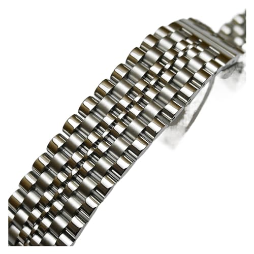 BBPLWEEA YingYou Edelstahl-Armband, 18 Mm, 20 Mm, 22 Mm, 24 Mm Breit, Uhrenarmband, Metallarmband, Ersatzarmband(Silver,20mm) von BBPLWEEA