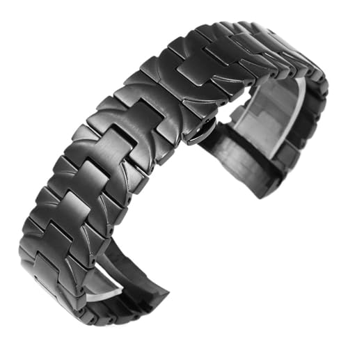 BBPLWEEA YingYou Edelstahl-Uhrenarmband, Kompatibel Mit Panerai Semen Sterculiae, Damen-Stahlband, Kompatibel Mit Pam111 Pam441, Herren-Armband Mit Arc-Mouth-Schwarz, 22 Mm, 24 Mm(Black,24mm) von BBPLWEEA
