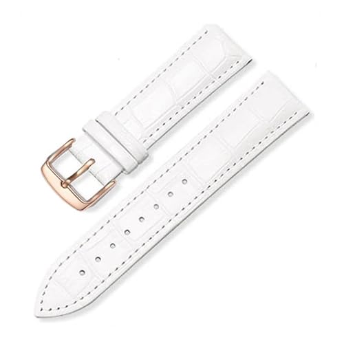 BBPLWEEA YingYou Ersatz-Uhrenarmband Aus Leder For Herren Und Damen, 12 Mm, 14, 16, 18, 19, 20, 21, 22(White Rosegold,12mm) von BBPLWEEA