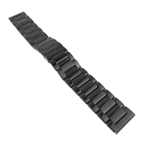 BBPLWEEA YingYou Ersatz-Uhrenarmband Aus Edelstahl, Glänzend, Matt, Zweifarbig, Mit Schmetterlingsschnalle, Uhrenarmband 1618202122232426mm(Black,21mm) von BBPLWEEA