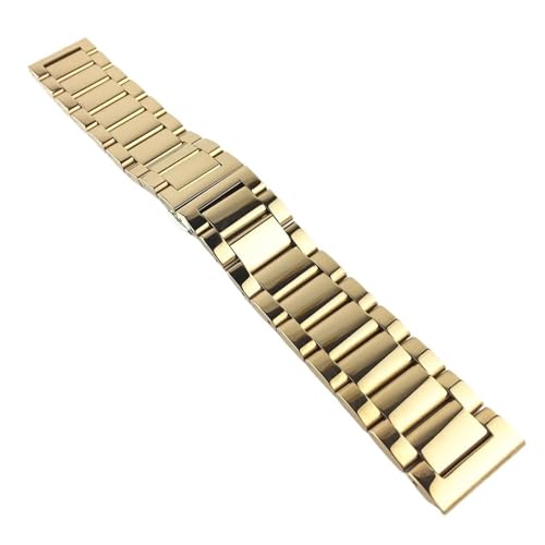 BBPLWEEA YingYou Ersatz-Uhrenarmband Aus Edelstahl, Glänzend, Matt, Zweifarbig, Mit Schmetterlingsschnalle, Uhrenarmband 1618202122232426mm(Rose gold,16mm) von BBPLWEEA