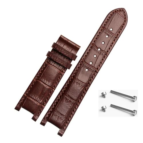 BBPLWEEA YingYou Gekerbtes Leder-Uhrenarmband, 20 X 11 Mm, 22 X 13 Mm, Kompatibel Mit GC Guess Passa, Echte Lleathe-wasserdichte Uhrenkette For Herren Und Damen(Brown no bucke,22x13mm) von BBPLWEEA