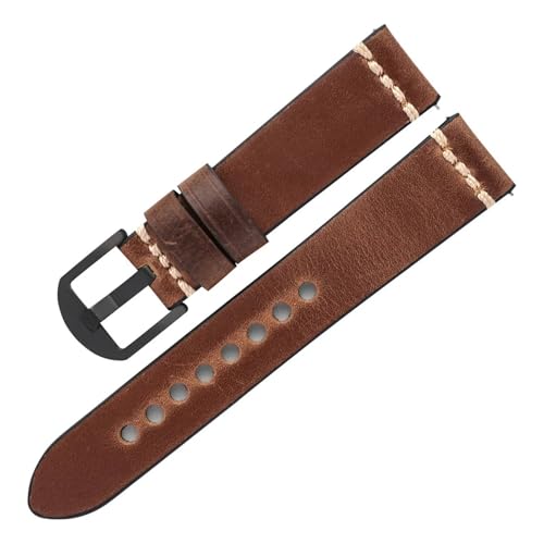 BBPLWEEA YingYou Herren Luxuriöse Uhrenarmbänder Aus Rindsleder 20mm 22mm Ölwachs Leder Uhrenarmband Riemen For Uhrenzubehör(Brown,20mm) von BBPLWEEA