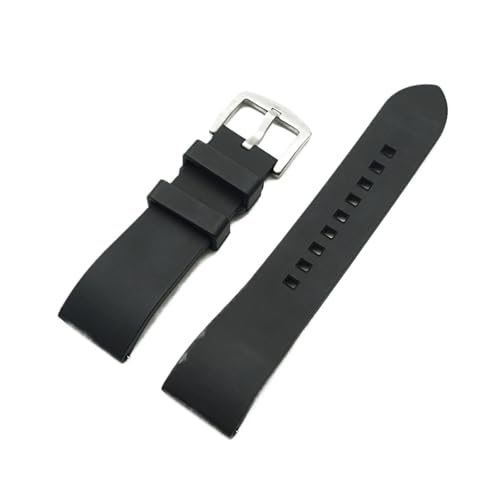 BBPLWEEA YingYou Hochwertiges Fluorkautschuk-Uhrenarmband, 20 Mm, 22 Mm, 24 Mm, Armband Mit Schnellverschluss, Kompatibel Mit Uhrenbändern Jeder Marke(Black silver,22mm) von BBPLWEEA