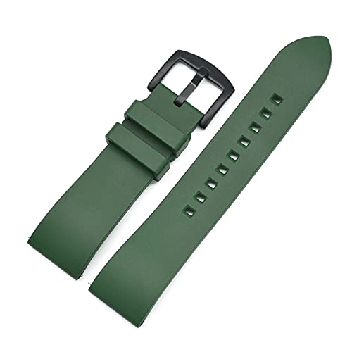 BBPLWEEA YingYou Hochwertiges Fluorkautschuk-Uhrenarmband, 20 Mm, 22 Mm, 24 Mm, Armband Mit Schnellverschluss, Kompatibel Mit Uhrenbändern Jeder Marke(Green black,24mm) von BBPLWEEA