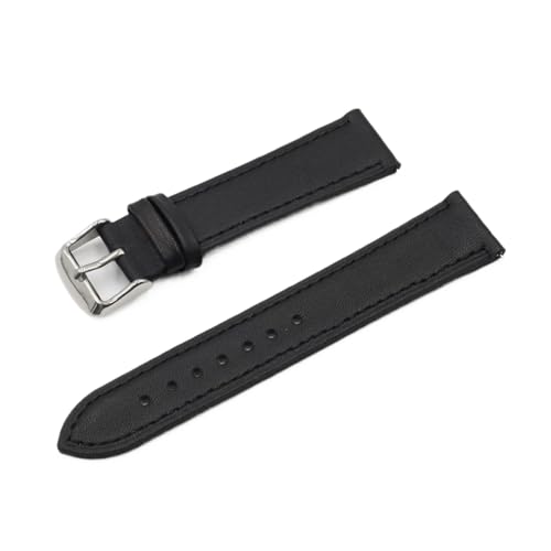 BBPLWEEA YingYou Hohe Qualität Retro Uhr Uhrband Band 18mm 20mm 22mm 24mm Lederarmbands Grau Schwarz Braun Blau Kompatibel mit Herrenuhr Zubehör(Black,18mm) von BBPLWEEA