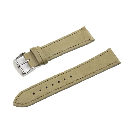 BBPLWEEA YingYou Hohe Qualität Retro Uhr Uhrband Band 18mm 20mm 22mm 24mm Lederarmbands Grau Schwarz Braun Blau Kompatibel mit Herrenuhr Zubehör(Light green,18mm) von BBPLWEEA