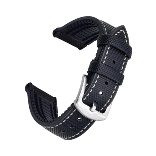 BBPLWEEA YingYou Hybrid-FKM-Leder-Uhrenarmband, 20 mm, 22 mm, wasserdicht, staubdicht, mehrfarbig, Fluorkautschuk-Uhrenarmband + Werkzeug, 22 mm, Achat BBPLWEEA YingYou Hybrid-FKM-Leder-Uhrenarmband, 20 mm, 22 mm, wasserdicht, staubdicht, mehrfarbig, Fluorkautschuk-Uhrenarmband + Werkzeug, 22 mm, Achat von BBPLWEEA