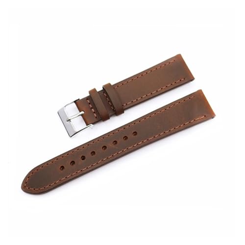 BBPLWEEA YingYou Klassisches Rindslederarmband, Weich, 16 Mm, 18 Mm, 20 Mm, Damen- Und Herren-Armband, Lederband(Dark brown,18mm) von BBPLWEEA
