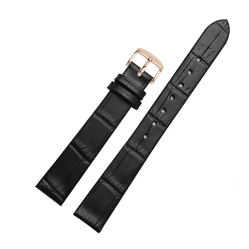 BBPLWEEA YingYou Kompatibel Mit Armani Damen-Lederarmband Ar1911 Ar1910 Ar1802 Lederarmband Schwarz Braun Rot 14 Mm(05-Black(ZJ)-Rose-K1) von BBPLWEEA