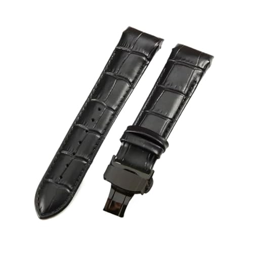 BBPLWEEA YingYou Kompatibel Mit Tissot 1853 Couturier Interface Uhrenarmband Butterfly-Verschluss Herren-Uhrenarmband Aus Rindsleder T035407 T035410 T035617 627(Black-Black-B1,22mm) von BBPLWEEA