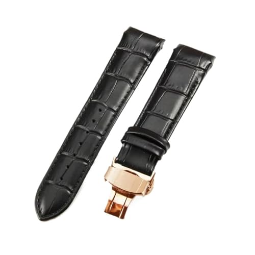 BBPLWEEA YingYou Kompatibel Mit Tissot 1853 Couturier Interface Uhrenarmband Butterfly-Verschluss Herren-Uhrenarmband Aus Rindsleder T035407 T035410 T035617 627(Black-Rose-B1,22mm) von BBPLWEEA