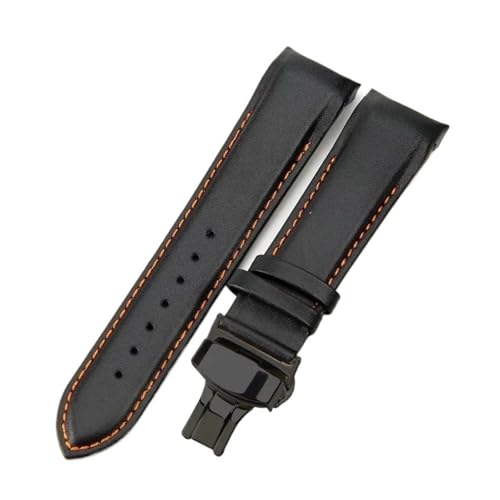 BBPLWEEA YingYou Kompatibel Mit Tissot 1853 Couturier Interface Uhrenarmband Butterfly-Verschluss Herren-Uhrenarmband Aus Rindsleder T035407 T035410 T035617 627(Black orange-Black,24mm) von BBPLWEEA