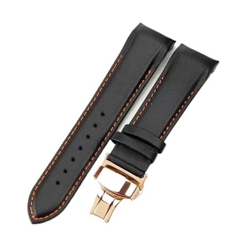 BBPLWEEA YingYou Kompatibel Mit Tissot 1853 Couturier Interface Uhrenarmband Butterfly-Verschluss Herren-Uhrenarmband Aus Rindsleder T035407 T035410 T035617 627(Black orange-Rose-B1,24mm) von BBPLWEEA