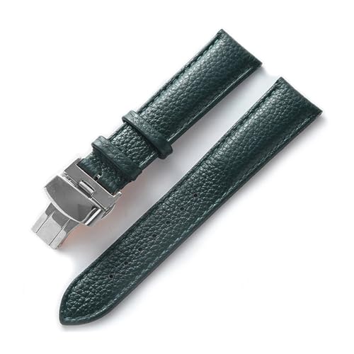 BBPLWEEA YingYou Lederuhr Mit Grünem, Weichem Rindsleder-Accessoire For Herren Und Damen, Kompatibles Longines-Tissot-Armband(Dark green,21) von BBPLWEEA