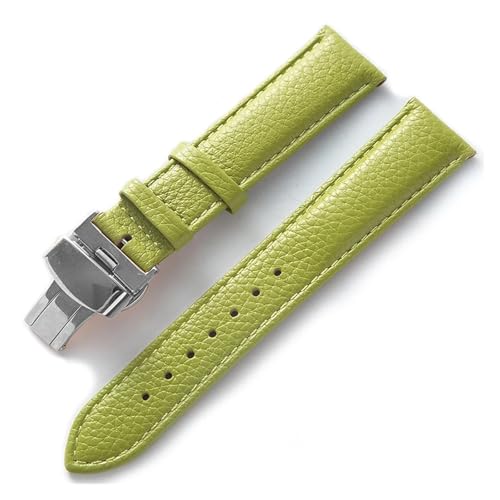 BBPLWEEA YingYou Lederuhr Mit Grünem, Weichem Rindsleder-Accessoire For Herren Und Damen, Kompatibles Longines-Tissot-Armband(Light green,16) von BBPLWEEA