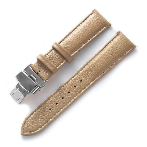 BBPLWEEA YingYou Lederuhr Mit Grünem, Weichem Rindsleder-Accessoire For Herren Und Damen, Kompatibles Longines-Tissot-Armband(Beige,22) von BBPLWEEA