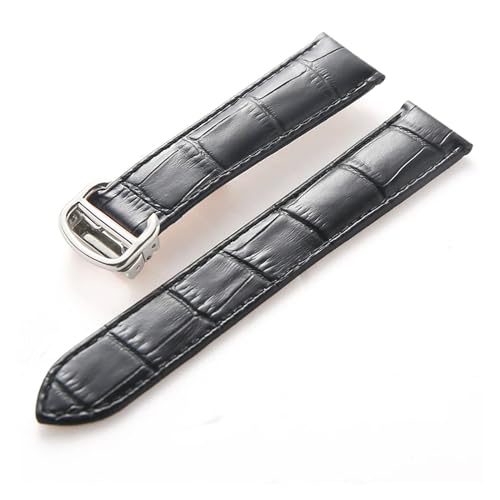 BBPLWEEA YingYou Lederarmband Kompatibel Mit Cartier Tank Solo Armband Rindsleder 22 Mm Herren- Und Damen-Uhrenarmband Mit Faltschließe, Zubehör(Black,21mm) von BBPLWEEA