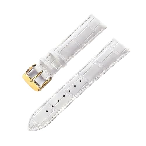 YingYou Herren-Damen-Lederarmband, kompatibel mit Cartier Tank London Solo Key Faltschließe 17, 18, 20, 22 mm, Leder-Uhrenarmband-Zubehör(White Gold Buckle,14) von BBPLWEEA