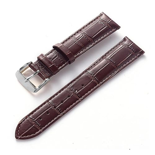 BBPLWEEA YingYou Herren-Damen-Lederarmband, kompatibel mit Cartier Tank London Solo Key Faltschließe 17, 18, 20, 22 mm, Leder-Uhrenarmband-Zubehör(Brown,14) von BBPLWEEA