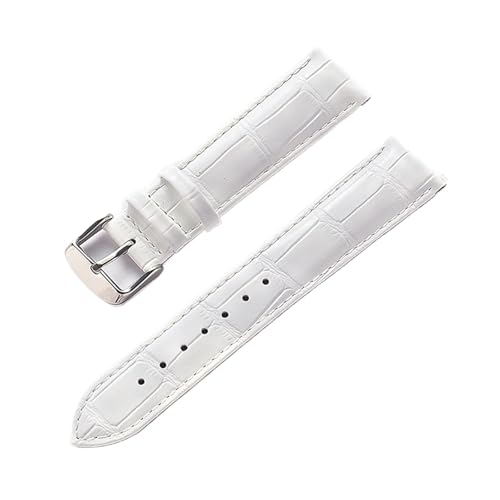 BBPLWEEA YingYou Herren-Damen-Lederarmband, kompatibel mit Cartier Tank London Solo Key Faltschließe 17, 18, 20, 22 mm, Leder-Uhrenarmband-Zubehör(White,20) von BBPLWEEA