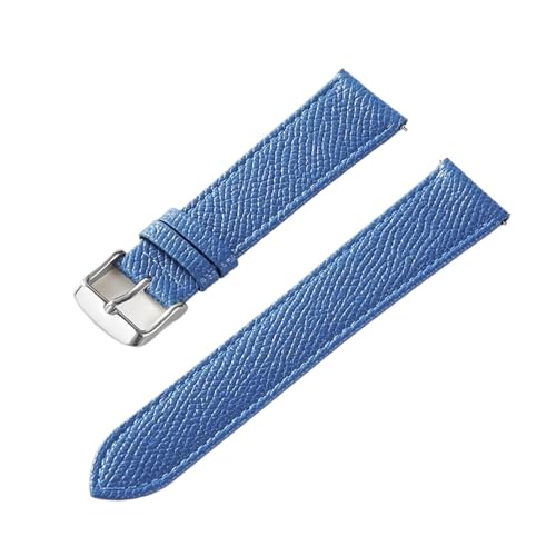 BBPLWEEA YingYou Lederband Kalbsleder Royal Blau Grün Rosa Weiß 18MM 20MM 22MM 24MM Band Zubehör(Peacock blue,13mm) von BBPLWEEA