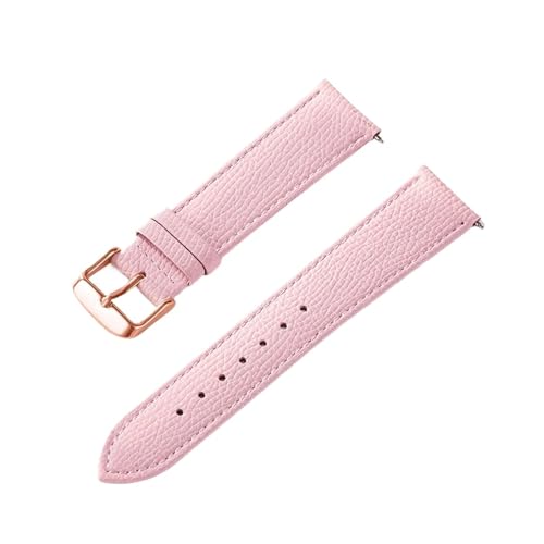 BBPLWEEA YingYou Lederband Kalbsleder Royal Blau Grün Rosa Weiß 18MM 20MM 22MM 24MM Band Zubehör(Sakura powder Rose,13mm) von BBPLWEEA