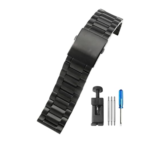 BBPLWEEA YingYou Massives Edelstahl-Armband, Kompatibel Mit Diesel Dz7312 Dz7372 Dz4316, Herrenuhrenarmband, Großes Zubehör(3-Beads-Black,28mm) von BBPLWEEA
