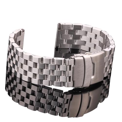 BBPLWEEA YingYou Massives Edelstahl-Uhrenarmband, Premium-Armbänder For Männer Und Frauen, Flache Schnittstelle Mit Werkzeug, 18 Mm, 20 Mm, 22 Mm, 24 Mm(18mm) von BBPLWEEA