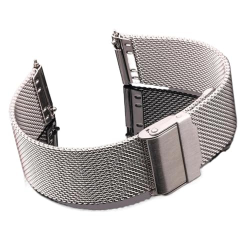 BBPLWEEA YingYou Milanese Mesh Edelstahl Uhrenarmband Armband 16mm 18mm 20mm 22mm Ersatzband Zubehör(Silver,22mm) von BBPLWEEA