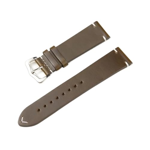 BBPLWEEA YingYou Neue Öl Wachs Leder Rindsleder Armband 18mm 20mm 22mm Farbverlauf Freizeit Uhrenarmbänder Uhr Zubehör Handgelenk Band(Dark green,20mm) von BBPLWEEA