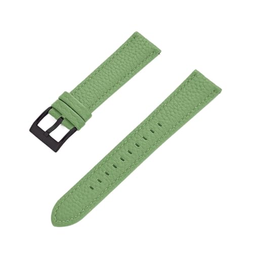 BBPLWEEA YingYou Neue Quick Release Echtes Leder Uhrenarmband 20mm 22mm Uhrenarmbänder For Armband Uhr Zubehör(LightGreen Black,22mm) von BBPLWEEA