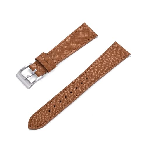 BBPLWEEA YingYou Neues Design, Schnellverschluss, Vintage-Uhrenarmband Aus Genähtem Leder, 18 Mm, 19 Mm, 20 Mm, 21 Mm, 22 Mm, 23 Mm, 24 Mm, Saffiano-Leder-Uhrenarmbänder(Brown,21mm) von BBPLWEEA