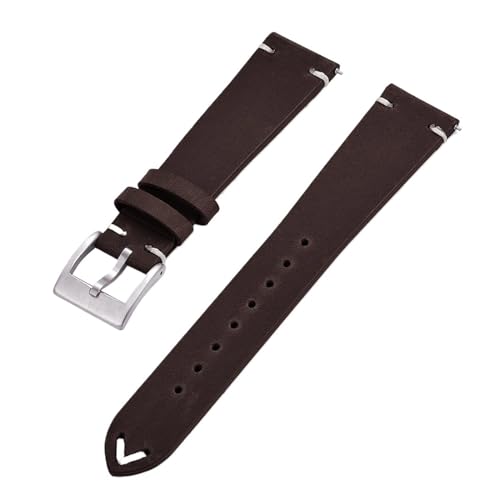 BBPLWEEA YingYou Neues Design Lederarmband 18mm 20mm 22mm Vintage Mattiertes Lederarmband Schnellverschluss Uhrenzubehör(Coffee,20mm) von BBPLWEEA
