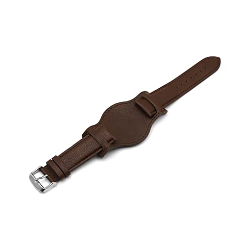 BBPLWEEA YingYou Retro Handmade Herren Armbanduhrarmband 20mm 22mm 24mm Leder Manschette Uhr Armband Gelb Blau Schwarz Grün Rote Farbe Uhrenarmband(Coffee-1,18mm) von BBPLWEEA