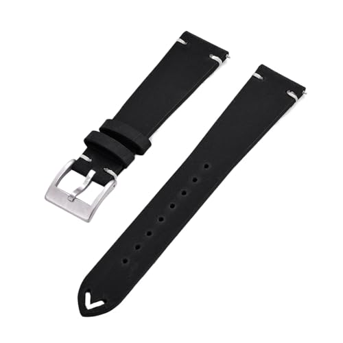 BBPLWEEA YingYou Schnellverschluss-Lederarmband For 18 Mm, 20 Mm, 22 Mm Uhrenarmbänder, Lederarmband For Männer Und Frauen, Ersatz(Black,22mm) von BBPLWEEA