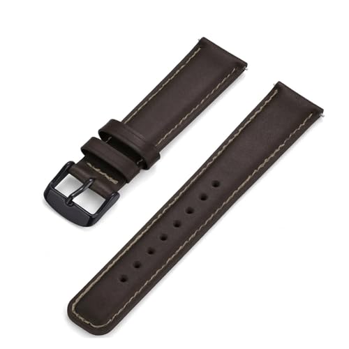 BBPLWEEA YingYou Schnellverschluss-Uhrenarmbänder Aus Echtem Leder, 20 Mm, 22 Mm, Geeignet For Herren Und Damen, Universell(Coffee BK,22mm) von BBPLWEEA