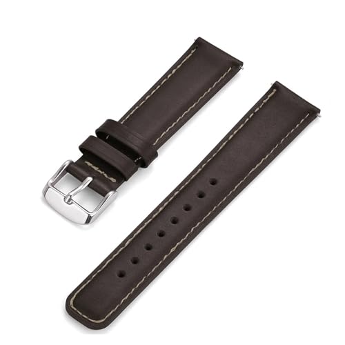 BBPLWEEA YingYou Schnellverschluss-Uhrenarmbänder Aus Echtem Leder, 20 Mm, 22 Mm, Geeignet For Herren Und Damen, Universell(Coffee SR,22mm) von BBPLWEEA