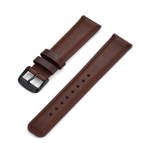 BBPLWEEA YingYou Schnellverschluss-Uhrenarmbänder Aus Echtem Leder, 20 Mm, 22 Mm, Geeignet For Herren Und Damen, Universell(Dark Brown BK,20mm) von BBPLWEEA