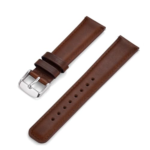 BBPLWEEA YingYou Schnellverschluss-Uhrenarmbänder Aus Echtem Leder, 20 Mm, 22 Mm, Geeignet For Herren Und Damen, Universell(Light Brown SR,22mm) von BBPLWEEA