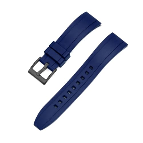 BBPLWEEA YingYou Schnellverschluss-Uhrenarmband Aus Fluorkautschuk, 20 Mm, 22 Mm, 24 Mm, Wasserdicht, Staubdicht, FKM-Uhrenarmbänder For Herren-Taucheruhren(Blue black,20mm) von BBPLWEEA