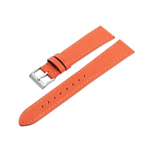 BBPLWEEA YingYou Uhrenarmbänder Aus Leder, 14 Mm, 16 Mm, 18 Mm, 20 Mm, Palmenmuster, Rindsleder, Uhrenzubehör, Armband(Orange,16mm) von BBPLWEEA