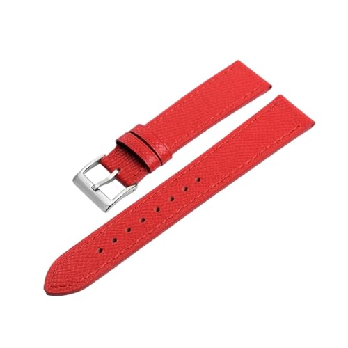BBPLWEEA YingYou Uhrenarmbänder Aus Leder, 14 Mm, 16 Mm, 18 Mm, 20 Mm, Palmenmuster, Rindsleder, Uhrenzubehör, Armband(Red,18mm) von BBPLWEEA