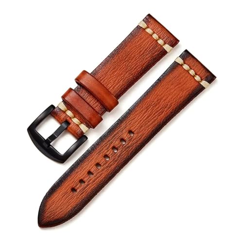 BBPLWEEA YingYou Uhrenarmbänder aus pflanzlich gegerbtem Leder, 18 mm, 20 mm, 22 mm, 24 mm, Edelstahl-Schnalle, Uhrenzubehör, Retro-Armband, 22 mm, Achat von BBPLWEEA