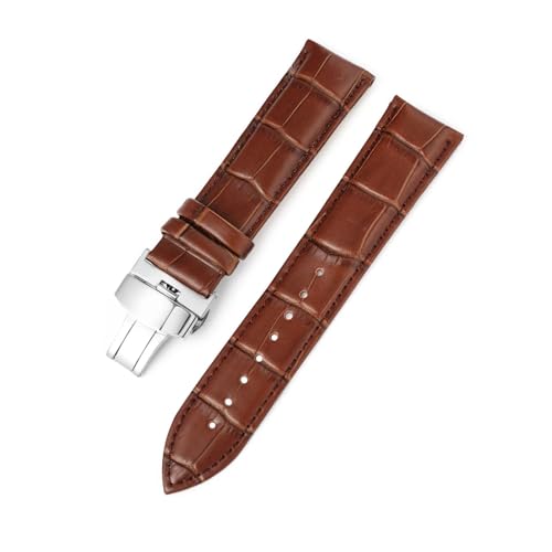 BBPLWEEA YingYou Uhrenarmband 10mm 12 13 14 15 16 17 18mm 19 20mm 21 22mm 23 24mm Echtleder Uhrenarmband Schmetterlingsschnalle(Coffee,16mm) von BBPLWEEA